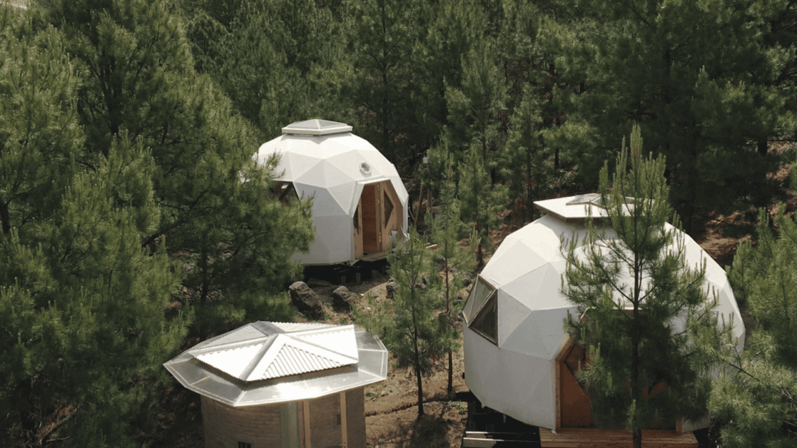 Biodomo em meio à natureza